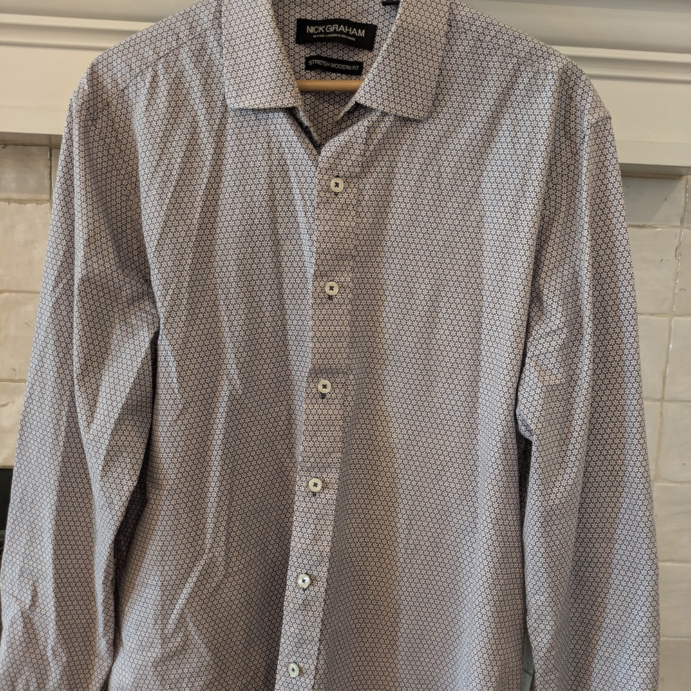 Men's Patterned Shirt - Purple/Blue